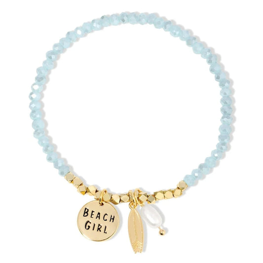 Beach Girl + Surfboard Stretch Bracelet The Happy Southerner 