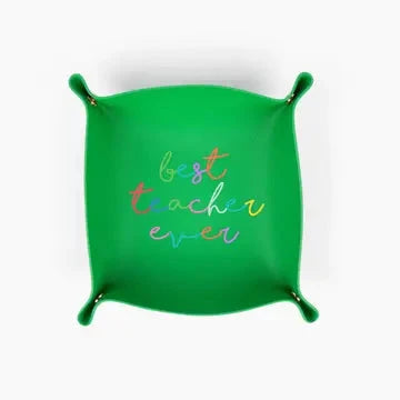 Best Teacher Ever Trinket Gift Tray - Green The Happy Southerner 