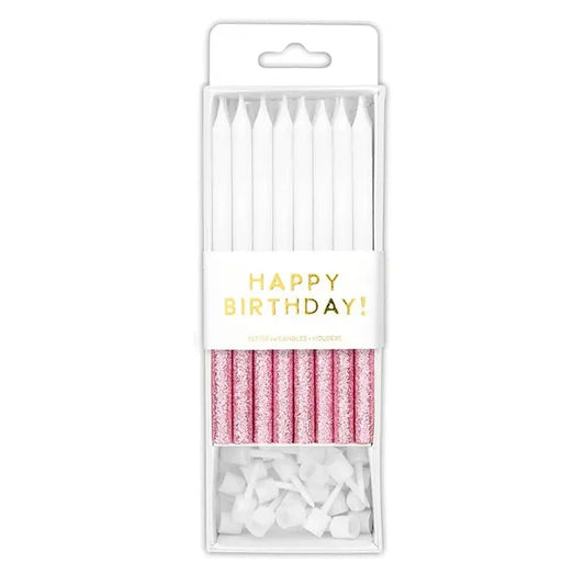 Birthday Candles - Pink Glitter Dip The Happy Southerner 