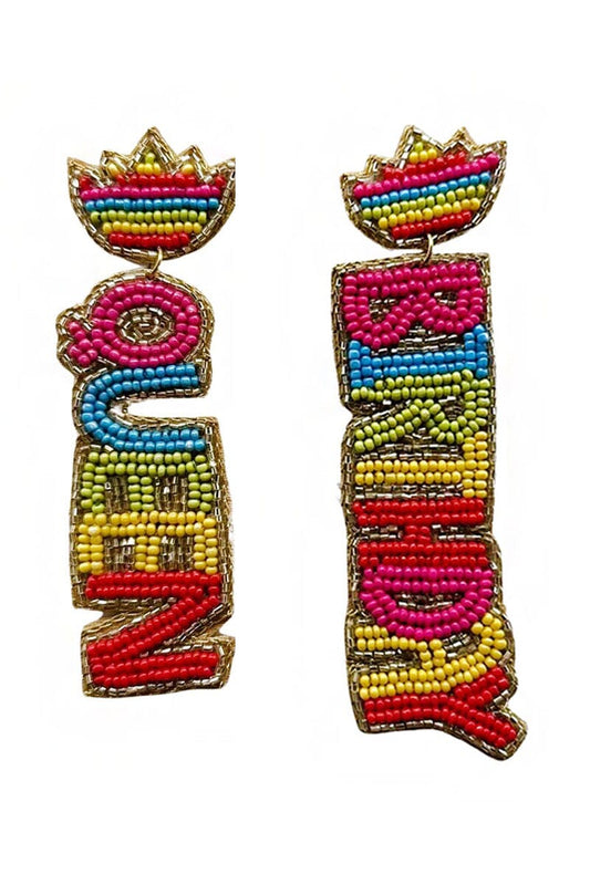 Birthday Queen Beaded Earrings - Multi The Happy Southerner 