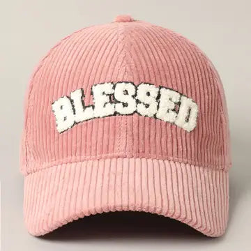 Blessed 3D Embroidered Corduroy Baseball Cap The Happy Southerner 