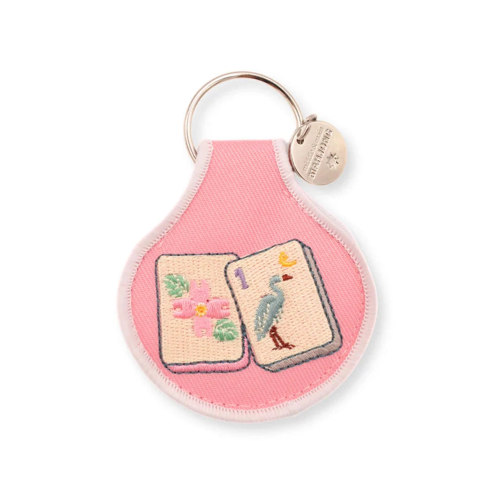 Blossom & Bird Tile Embroidered Keychain The Happy Southerner 