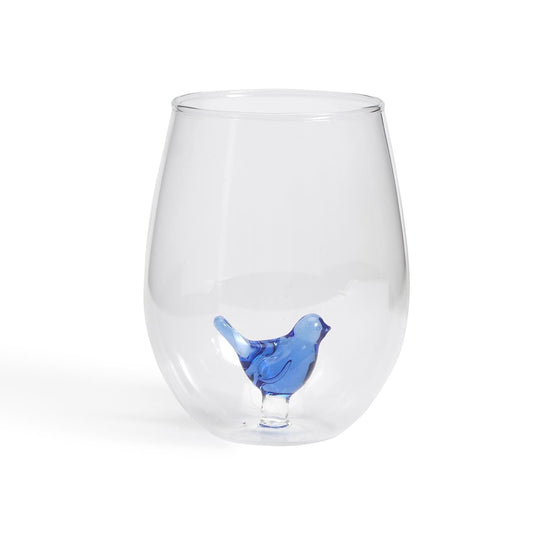 Blue Bird Stemless Wine Glass The Happy Southerner 