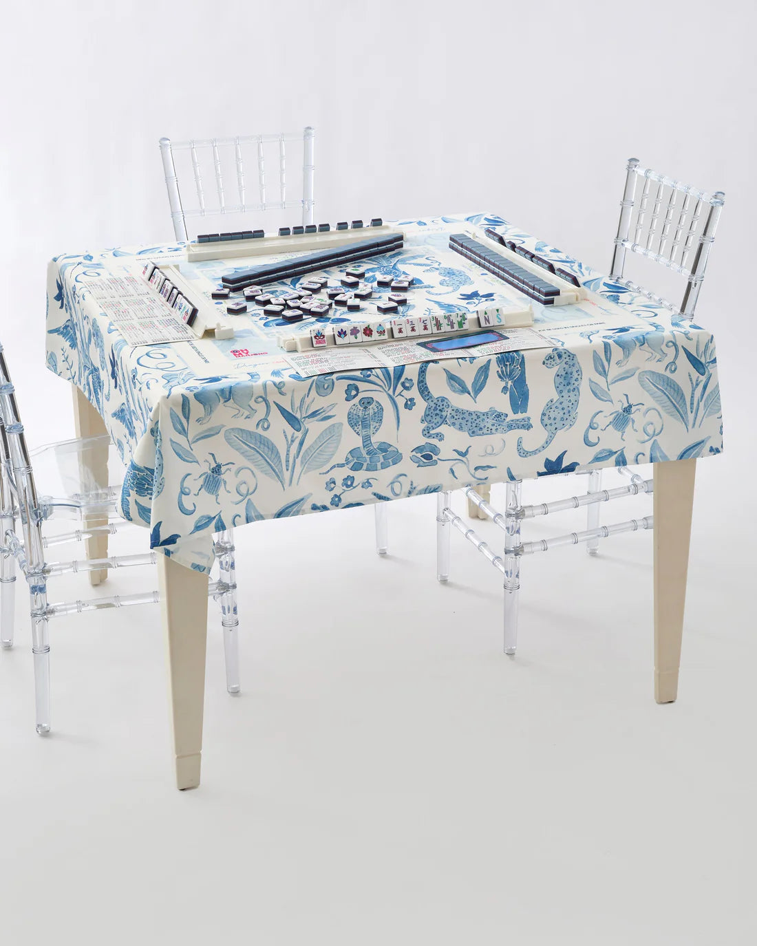 Blue Instructional Mahjong Tablecloth The Happy Southerner 