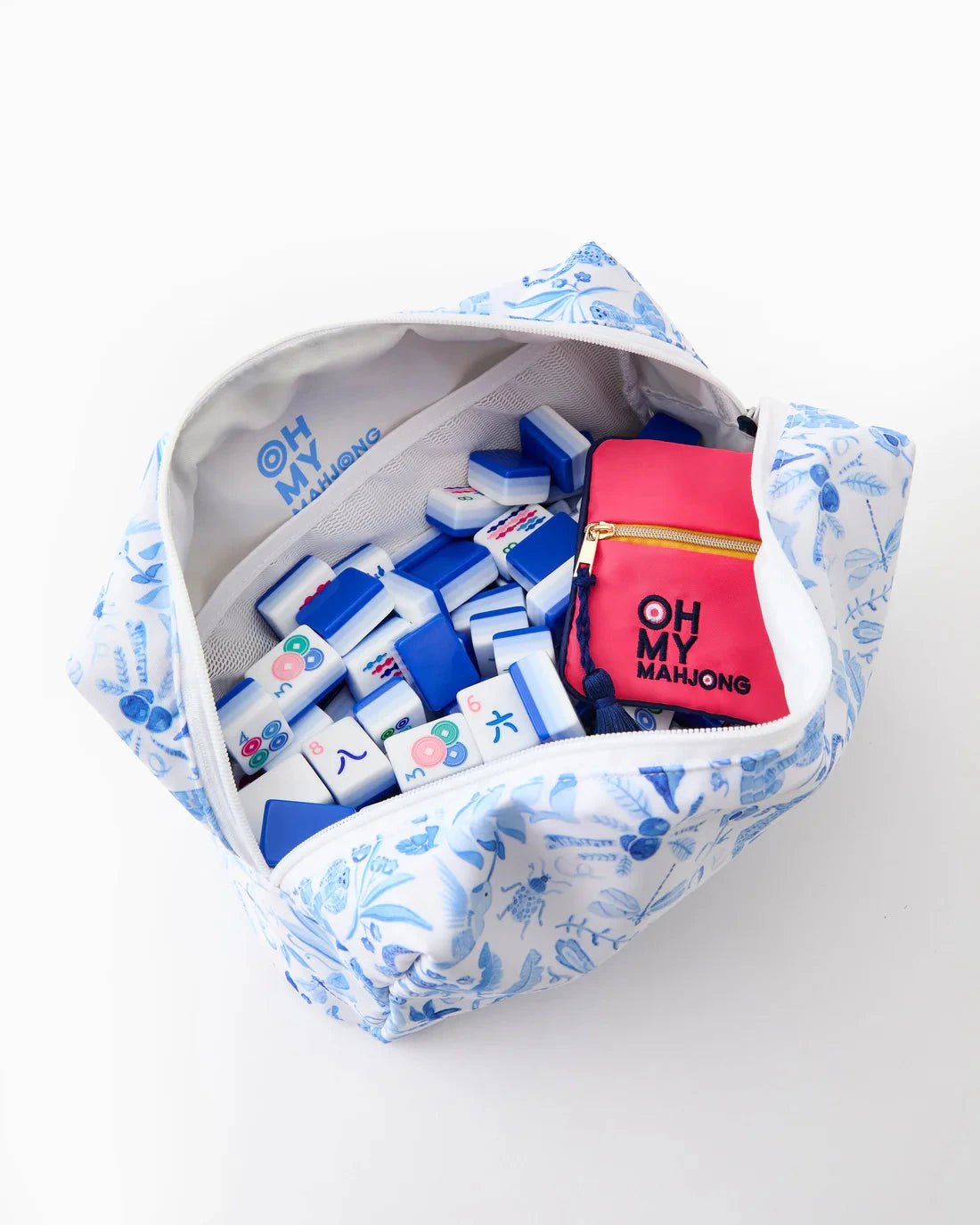 Blue Mahjong Tile Storage Bag The Happy Southerner 