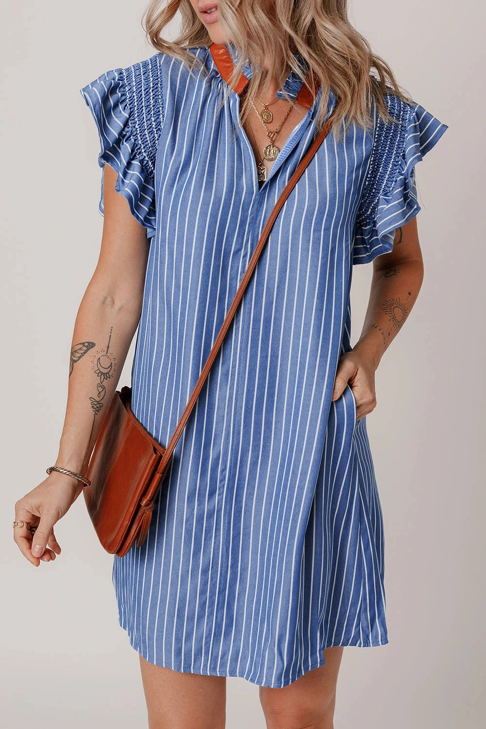Blue Skies & City Stripes Dress The Happy Southerner 