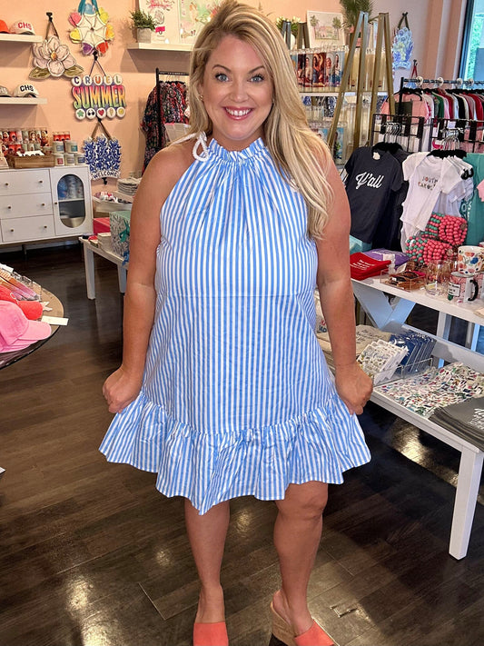 Blue Stripped Rope Mini Dress The Happy Southerner 