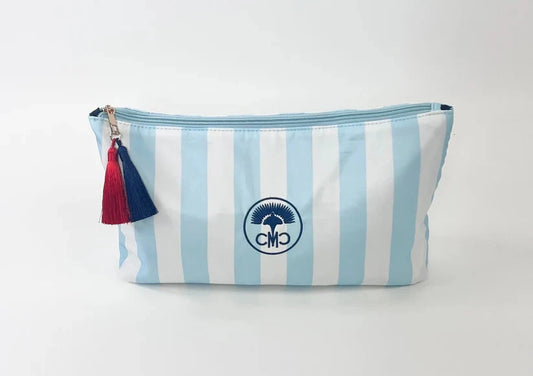 Blue & White Stripped Tile Bag The Happy Southerner 