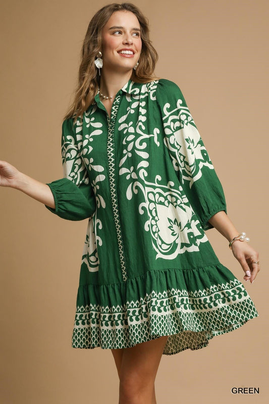 Boho Print Mini Dress The Happy Southerner 