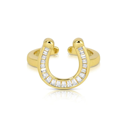 Bold Shining Horseshoe Adjustable Ring The Happy Southerner 