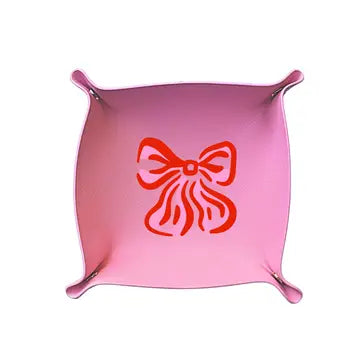 Bow Gift Trinket Tray | Pink & Red Bow (Pink) The Happy Southerner 