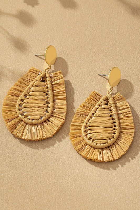 Brown Raffia Earrings The Happy Southerner 