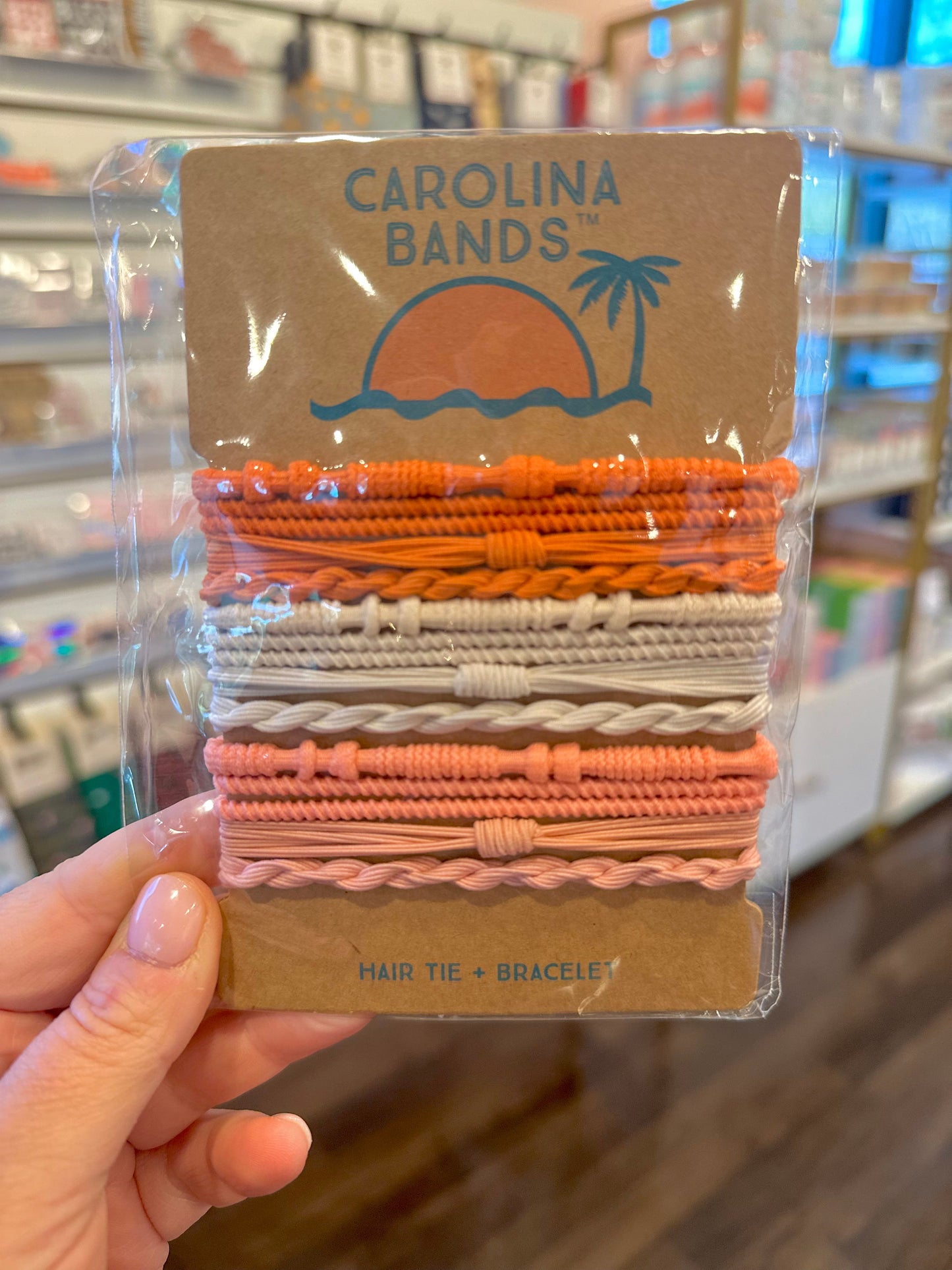 Carolina Bands - Hair Tie & Bracelet - Coral The Happy Southerner 