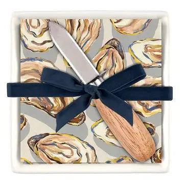 Ceramic Napkin Tray with Shucker - Oysters The Happy Southerner 