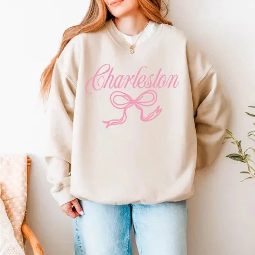 Charleston Bow Sweatshirt The Happy Southerner 