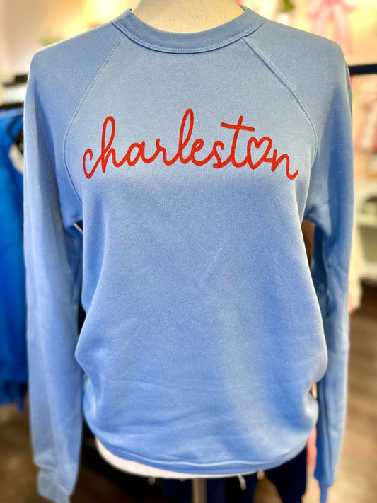 Charleston Heart Sweatshirt - Baby Blue The Happy Southerner 