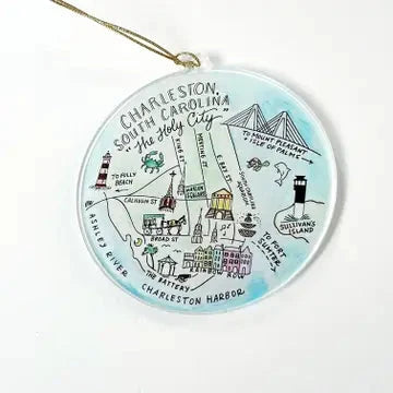 Charleston Map Ornament The Happy Southerner 