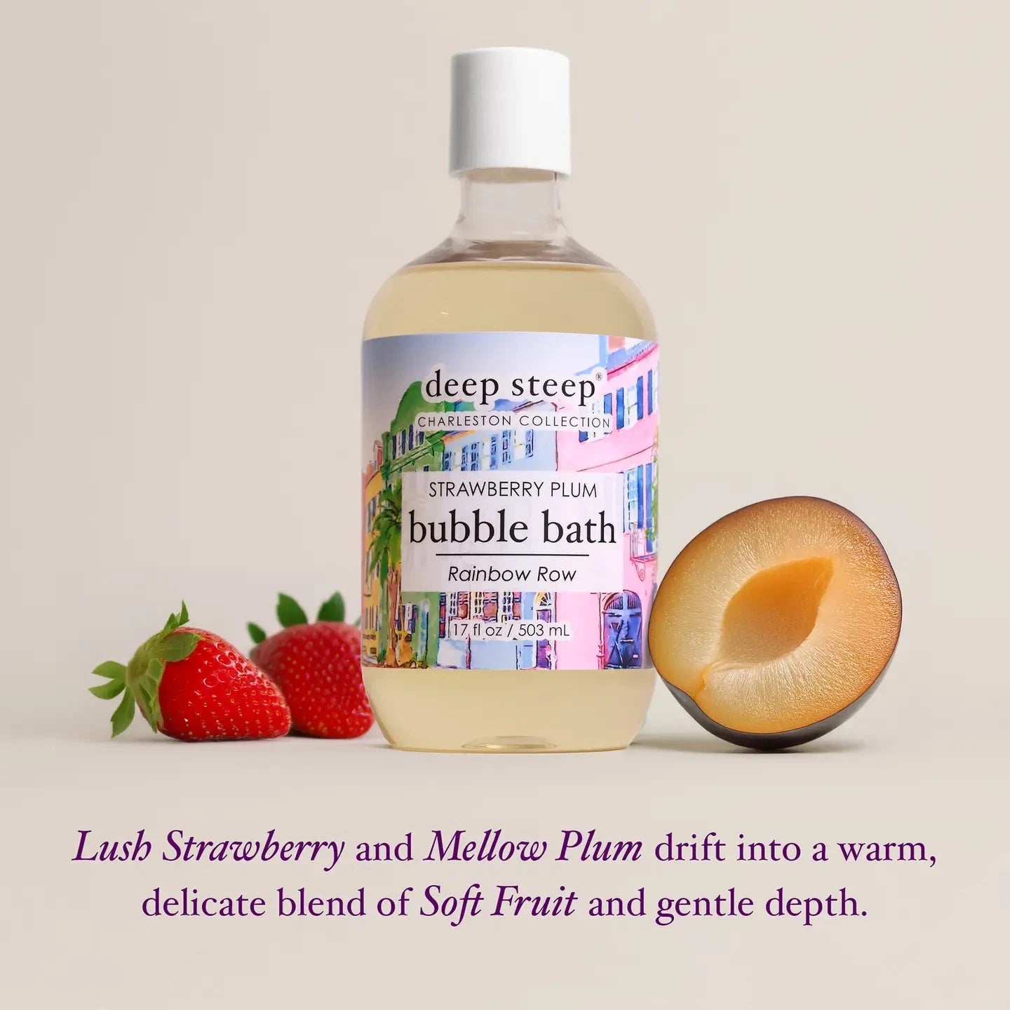 Charleston Rainbow Row Bubble Bath 17oz - Strawberry Plum The Happy Southerner 