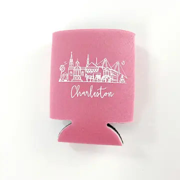 Charleston Rainbow Row Koozie - Pink The Happy Southerner 