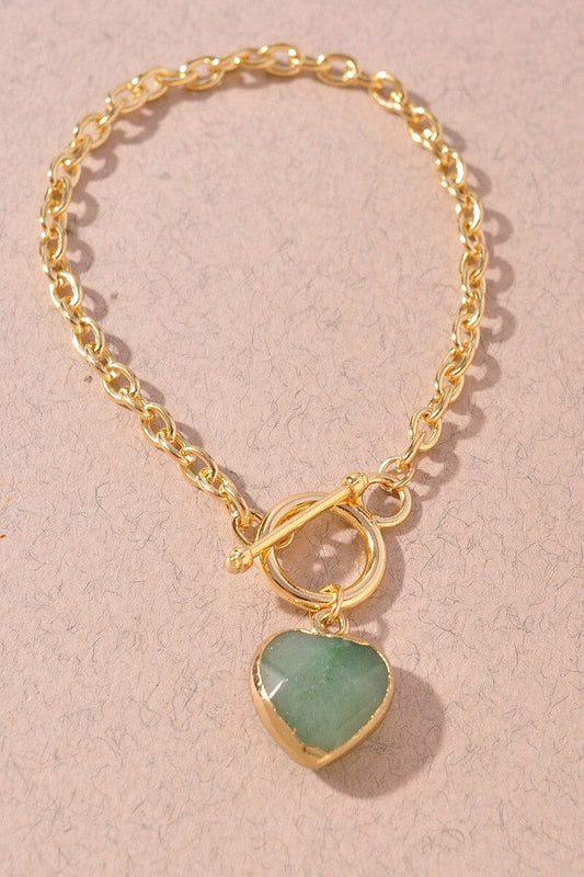 Charm Heart Bracelet The Happy Southerner Green 