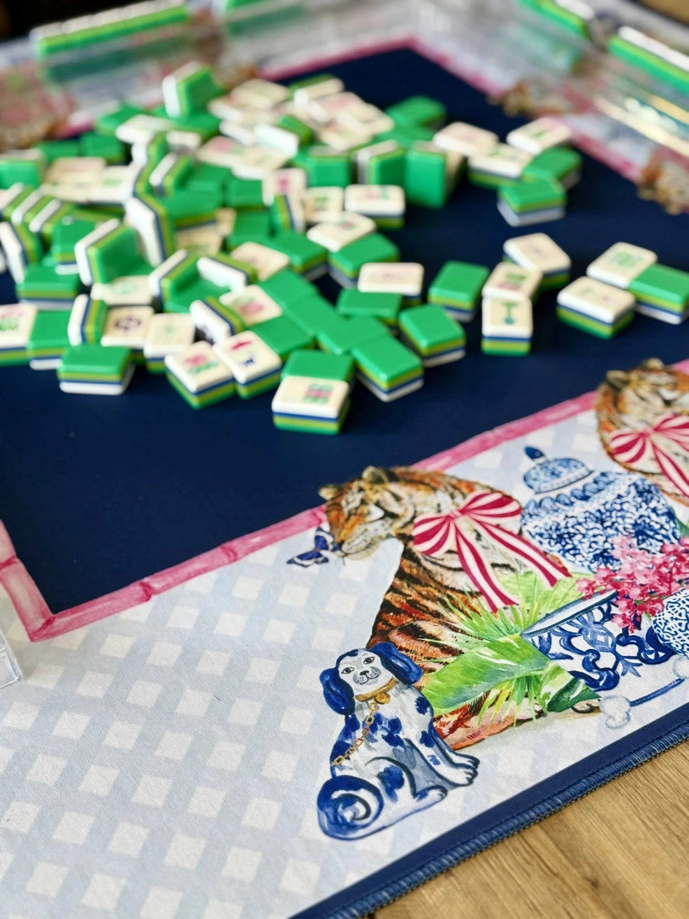 Chinoiserie Tigers Mahjong Mat The Happy Southerner 