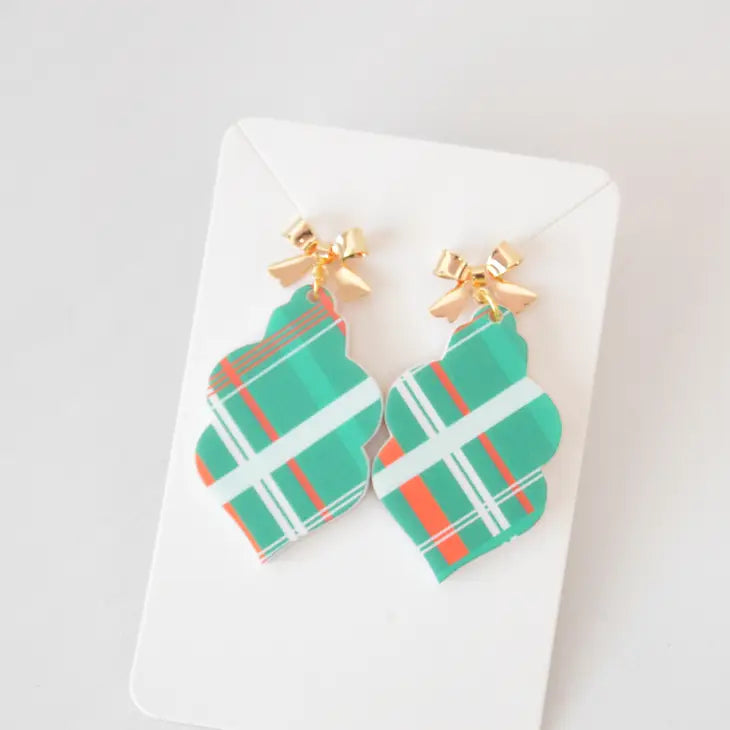 Christmas Bow Plaid Earrings The Happy Southerner 