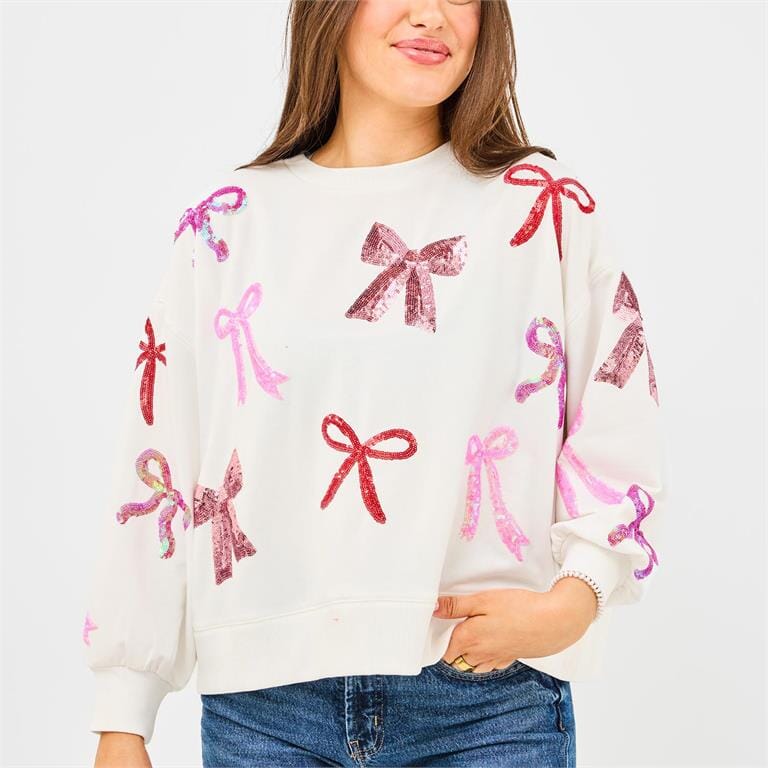 Christmas Bow Sweatshirt The Happy Southerner 