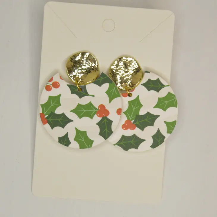 Christmas Holly Earrings The Happy Southerner 