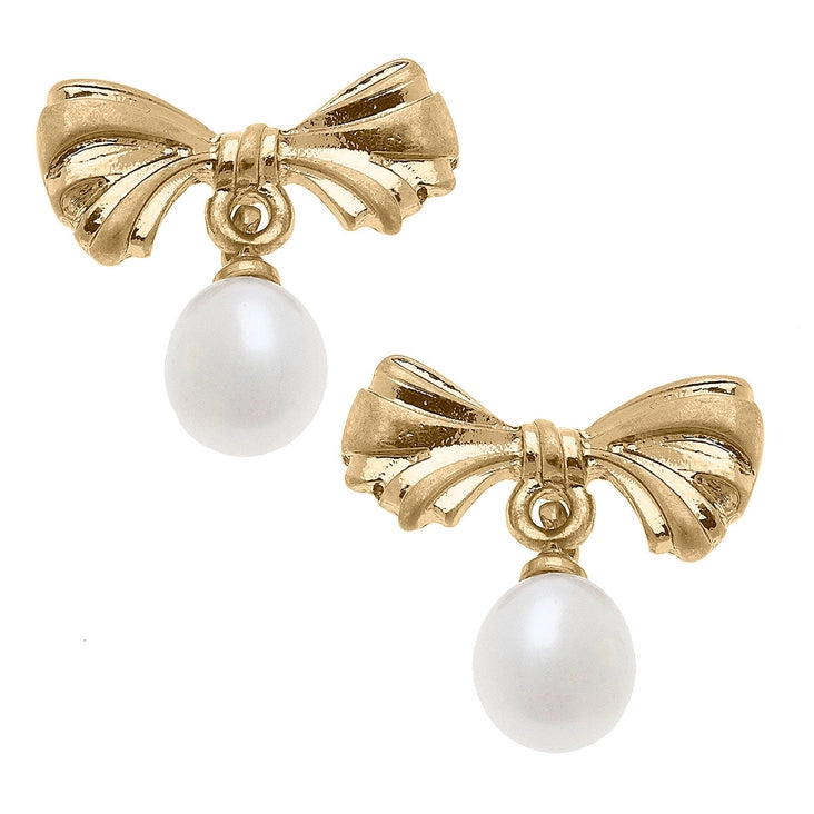 Cici Bow & Pearl Drop Earrings The Happy Southerner 