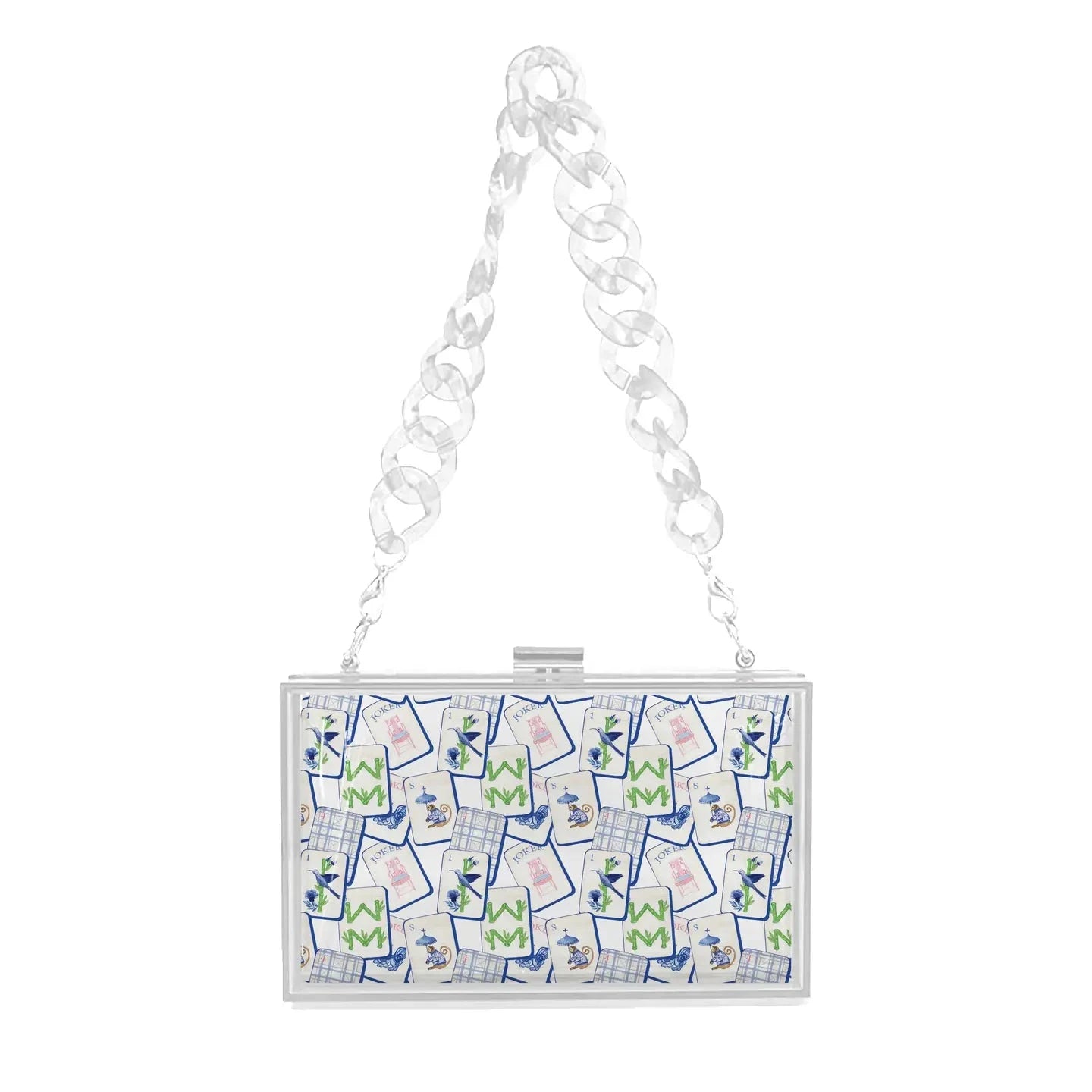 Clear Clutch - Blue Mahjong Tiles The Happy Southerner 