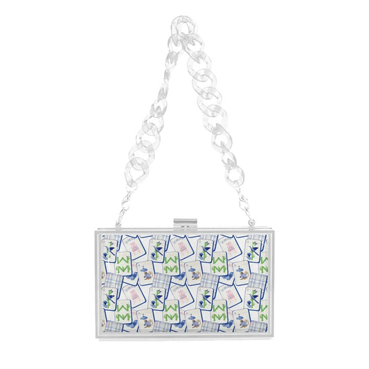 Clear Clutch - Blue Mahjong Tiles The Happy Southerner 