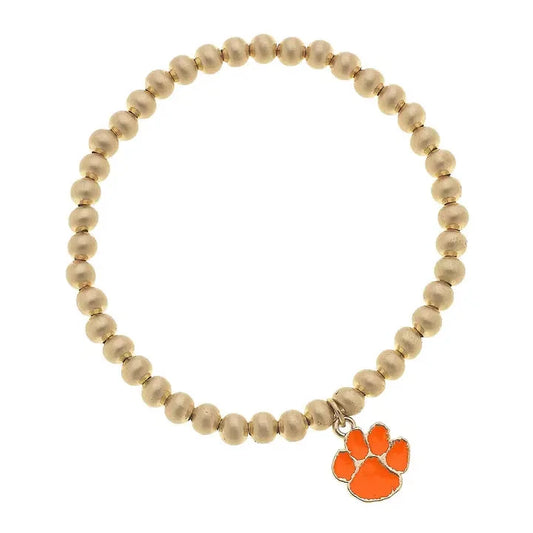 Clemson Tigers Ball Bead Stretch Bracelet The Happy Southerner 