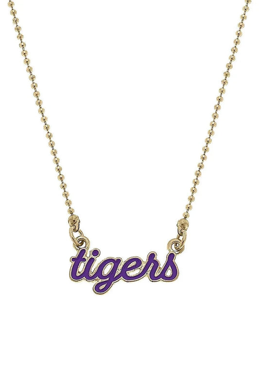 Clemson Tigers Enamel Script Necklace The Happy Southerner 