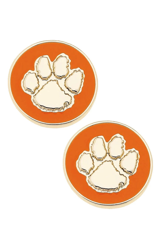 Clemson Tigers Logo Circle Stud Earrings The Happy Southerner 