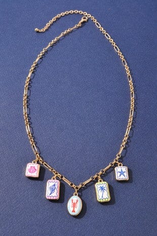 Coastal Charm Pendant Necklace The Happy Southerner Gold 