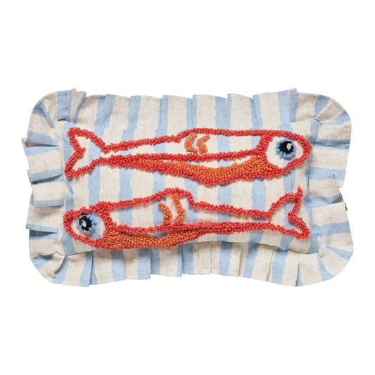 Coastal Sardines Tufted Hook Pillow The Happy Southerner 