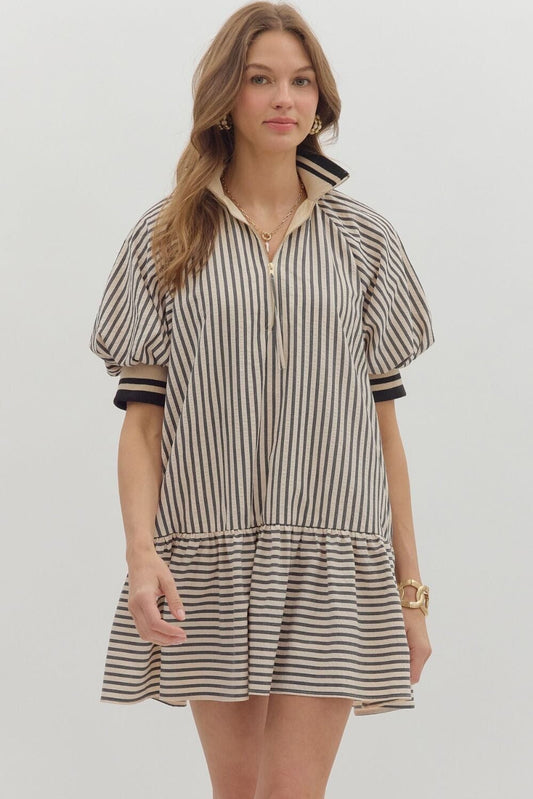 Coastal Stripes Zip Mini Dress The Happy Southerner 