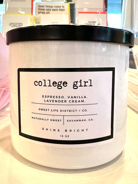 College Girl Candle - 3 Wick The Happy Southerner 