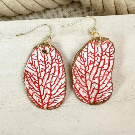 Coral Oyster Shell Earrings The Happy Southerner 