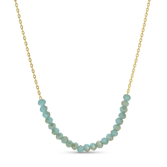 Delicate Crystal Accented Necklace The Happy Southerner Aqua 