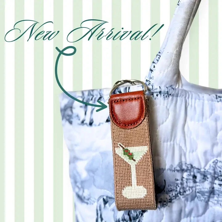 Dirty Martini Needlepoint Keychain The Happy Southerner 