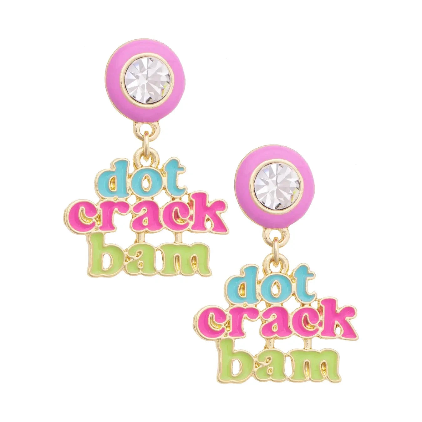 Dot Crack Bam Enamel Bezel Earrings in Lilac The Happy Southerner 