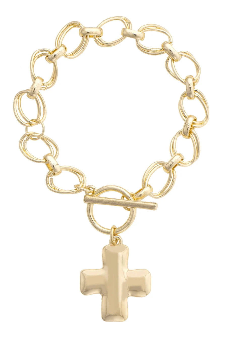Elise Hammered Cross Toggle Bracelet The Happy Southerner 