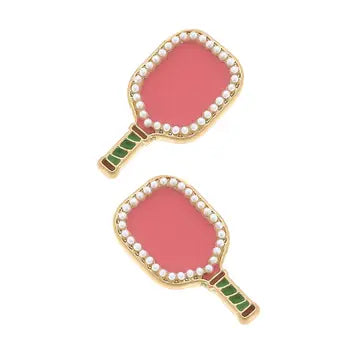 Ellie Pickleball Paddle Stud Earrings in Pink The Happy Southerner 