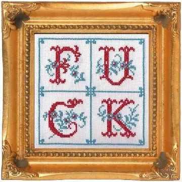 Fancy Fuck Deluxe Cross Stitch Kit The Happy Southerner 