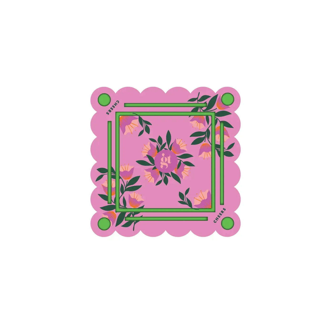 Floating Mahjong Tile Mat in Floral Pink The Happy Southerner 