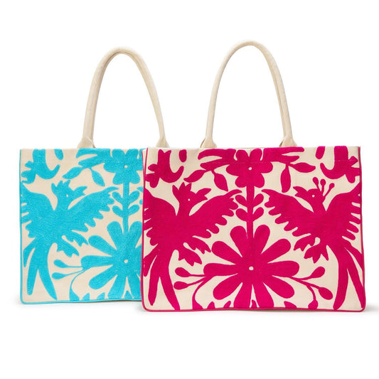 Flora and Fauna Embroidered Tote Bag The Happy Southerner 