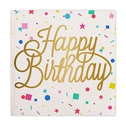 Foil Beverage Napkins - Happy Birthday Confetti The Happy Southerner 