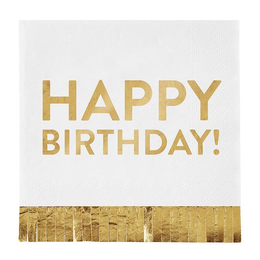 Foil Fringe Napkins- Happy Birthday The Happy Southerner 