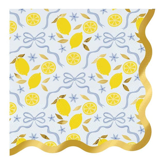 Foil Wavy Scalloped Napkins - Lemons The Happy Southerner 